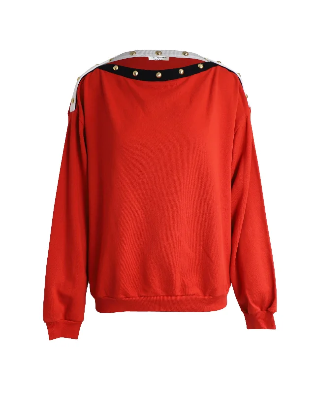 Clearance Event Philosophy di Lorenzo Serafini Embellished Sweatshirt in Red Cotton