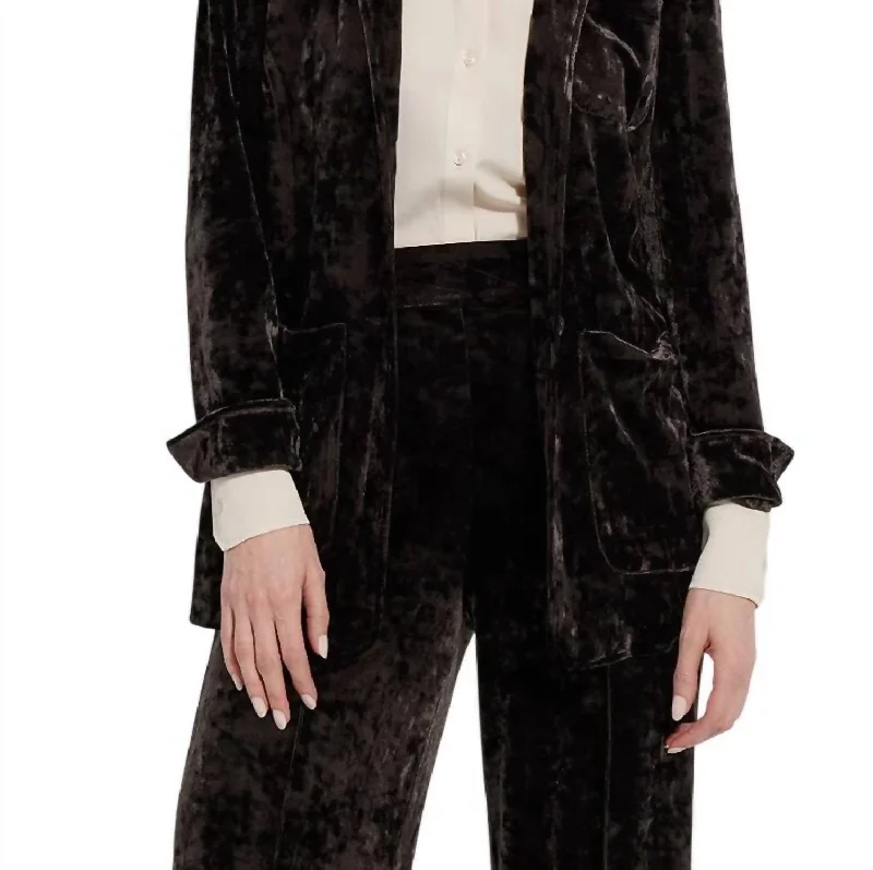 Budget Friendly Shay Crushed Velvet Suit Blazer In Double Espresso