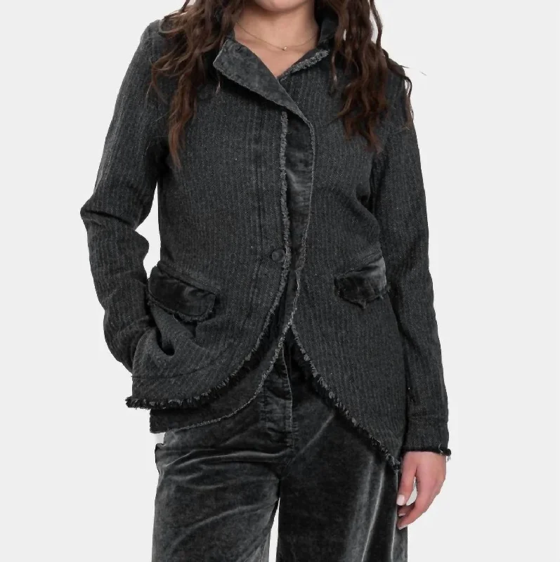 Buy More, Save More Velvet Patchwork Jacket In Black