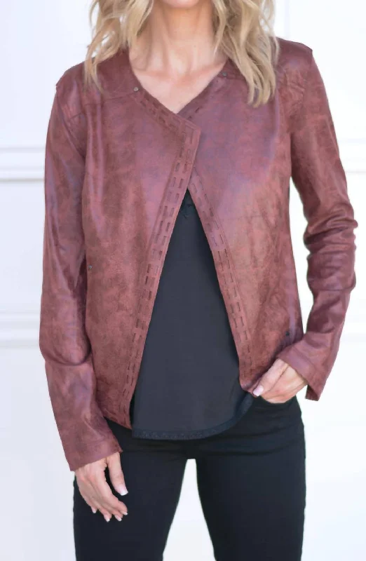 Chic And Comfortable Trent Faux Leather Jacket In Sable