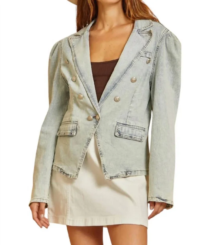 Hurry Before It's Gone Finding A Hidden Gem Denim Blazer In Light Wash