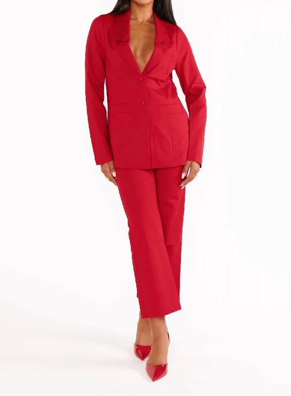 Style Upgrade Major Suiting Blazer In Red