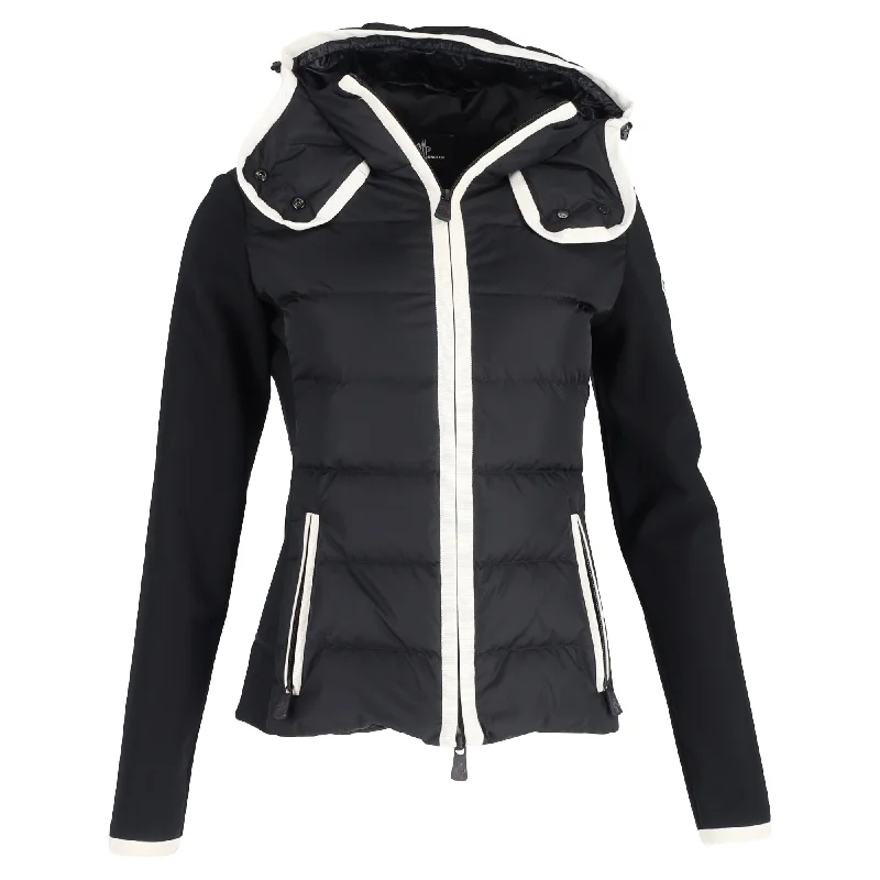 Everyday Glamour Moncler Grenoble Padded Zip-Up Jacket in Black Polyester