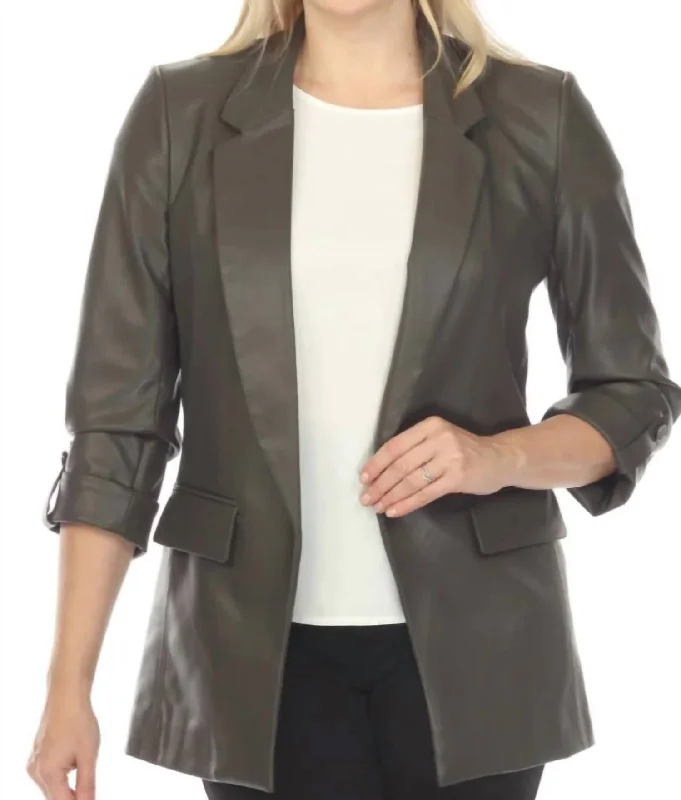 Flash Sale Open Front Blazer In Avocado