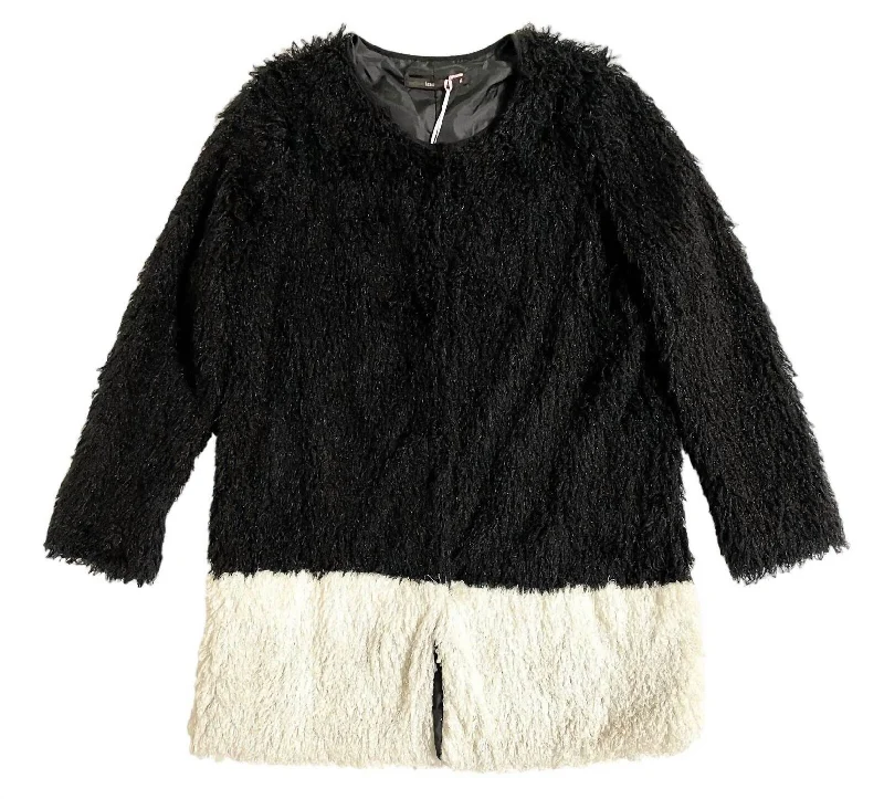 Flash Sale, Don't Miss Women's Faux Fur Two Tone Jacket In Multicolor