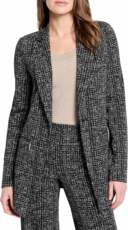 Bid Farewell To The Old Season Dotty Grid Zip Jacket In Black Multi