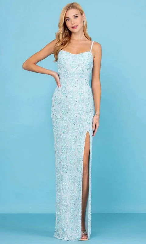 Fashion Essentials SCALA - 60286 Sleeveless Cutout High Slit Prom Gown