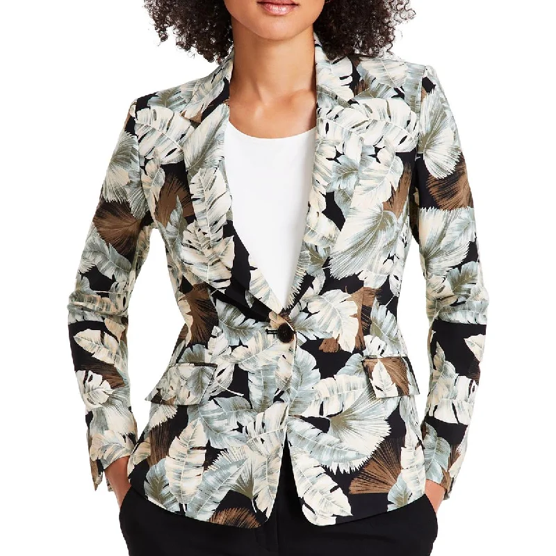 Gorgeous Glamour Collection Womens Floral Print Polyester One-Button Blazer