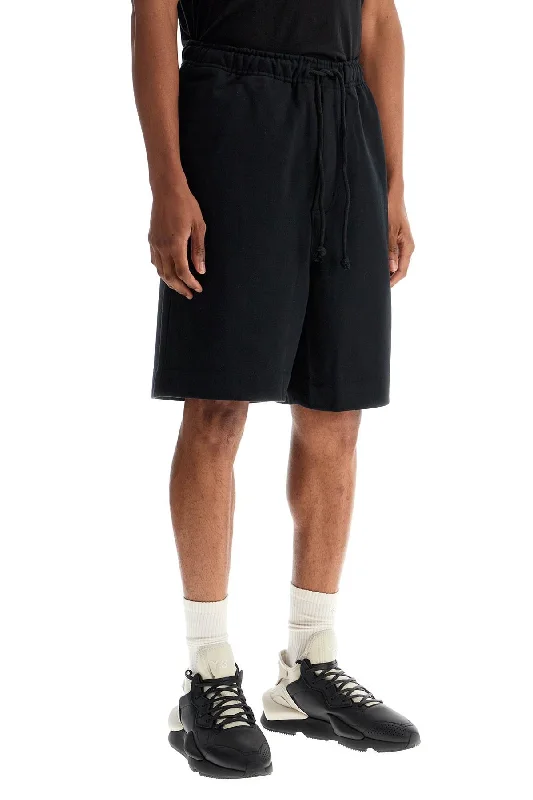 Relaxed Style Y-3 High-Waisted Black Cotton Sports Shorts