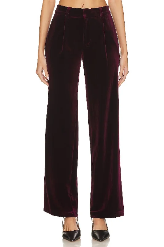 Trend Forward Women's Wear Faye Velvet Trouser In Sugar Plum