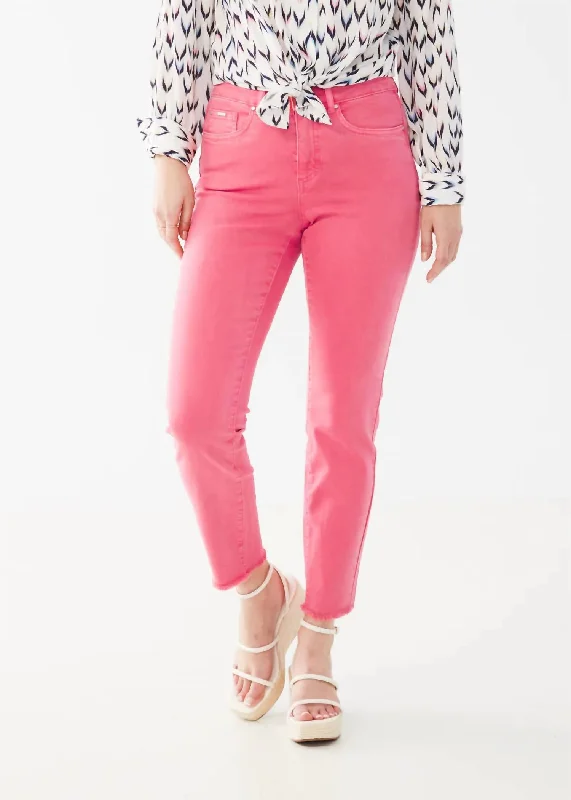 Best Seller Olivia Slim Ankle Jeans In Flamingo Pink