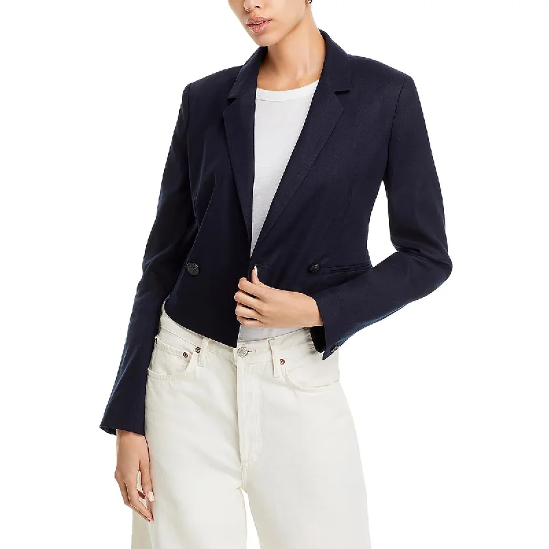 Latest Fashion Womens Linen Double-Breasted Blazer