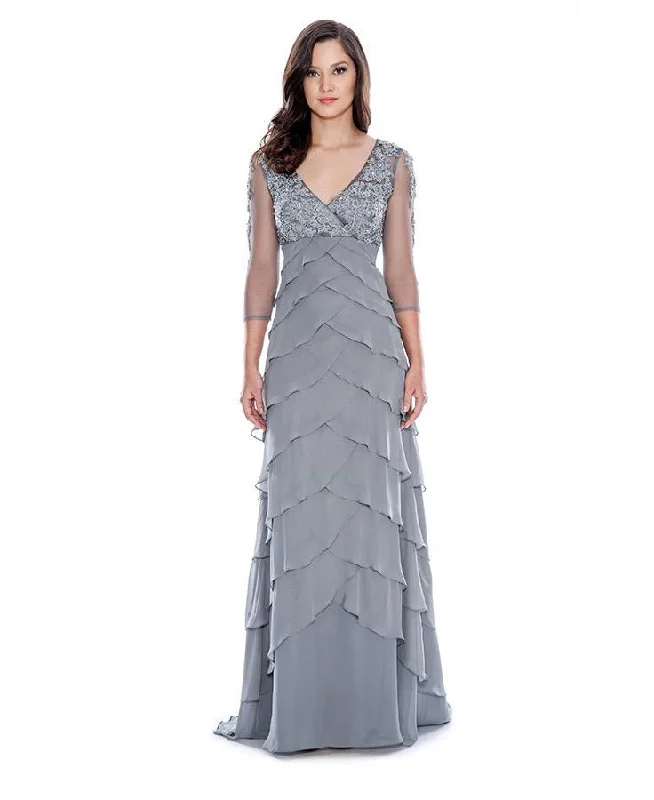 Chic Trend Collection Decode 1.8 - Dress 183184SC Sheer Sleeve V Neck Tiered Gown