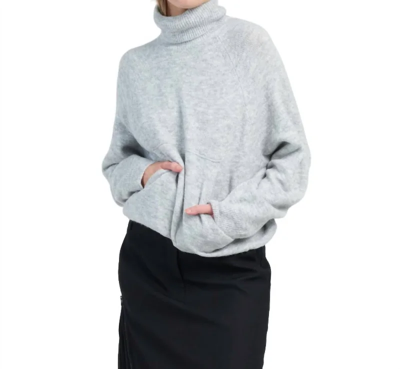 Limited Time Offers Douillet Turtleneck Easy Pullover In Light Heather Grey