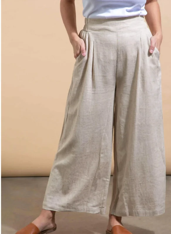 Fashion Sale Pleat Detail Linen Pant In Stone