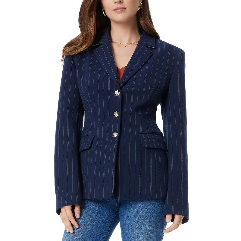 Versatile Wardrobe Essentials Womens Pinstripe Polyester Suit Jacket