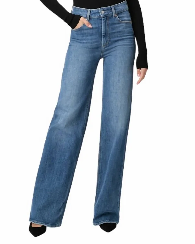 Elegant Simplicity Wardrobe Sasha 32" Wide Leg Jeans In Stefania Distressed