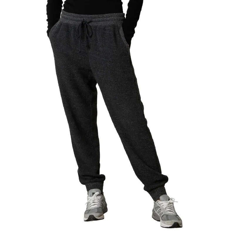 Trendy Urban Attire Tabby Sherpa Fleece Pant In Charcoal