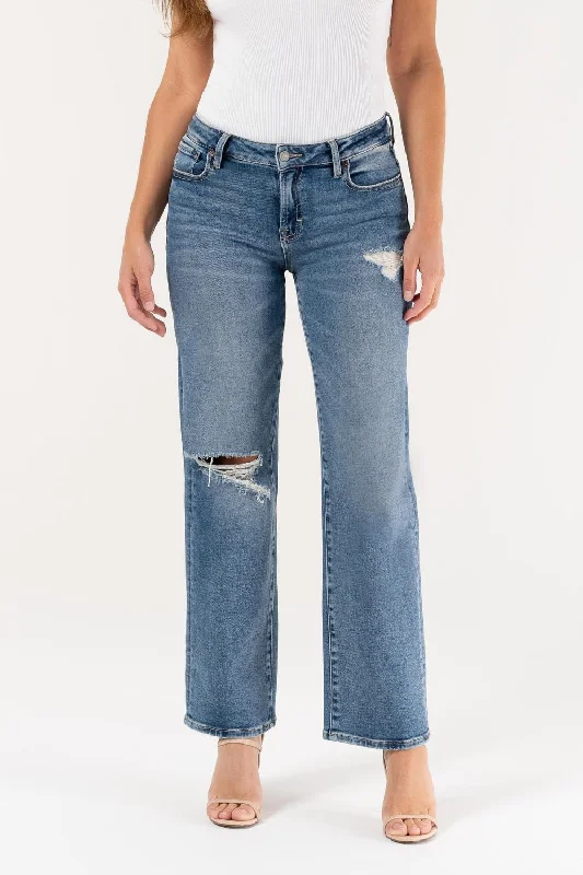 All Season Basics Discount Tracey Midrise Straight Leg Jeans In Blue