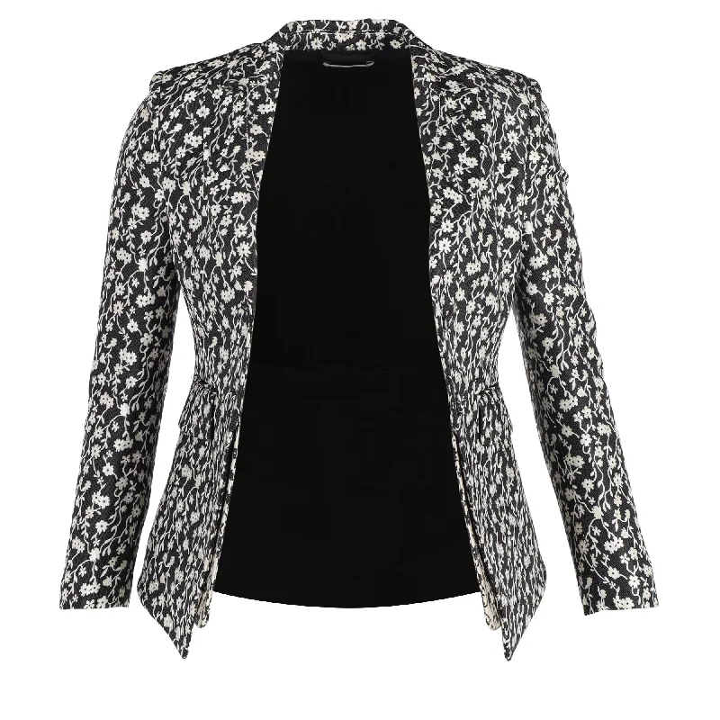 Style Upgrade Altuzarra Parthia Floral Jacquard Jacket in Black Acetate