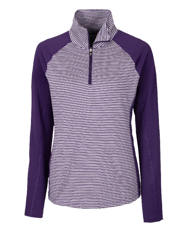 Bid Farewell To The Old Season Cutter & Buck Forge Tonal Stripe Stretch Half Zip Womens Top