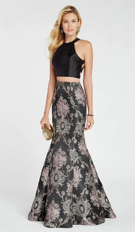 Casual Chic Alyce Paris 60335 - Fitted Croptop Jacquard Mermaid Evening Gown