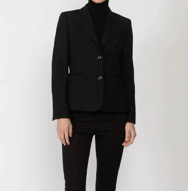 Comfortable Clothes Wool Blend Jacket In Black