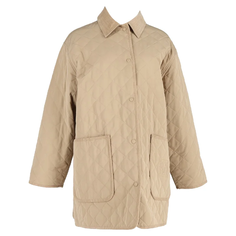 Feminine Elegance Totême Quilted Barn Jacket in Beige Cotton