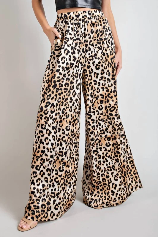 Style Upgrade Animal Print Wide Slit Pant In Multi