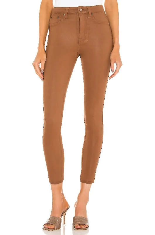 Unleash Your Trend Driven Style Aline High Rise Skinny Jeans In Cognac