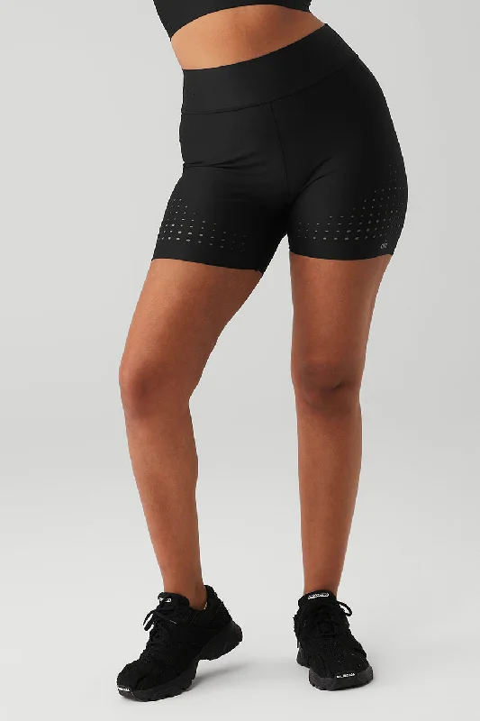 Trend Alert 5" Airlift High-Waist Laser Cut Speedy Short - Black