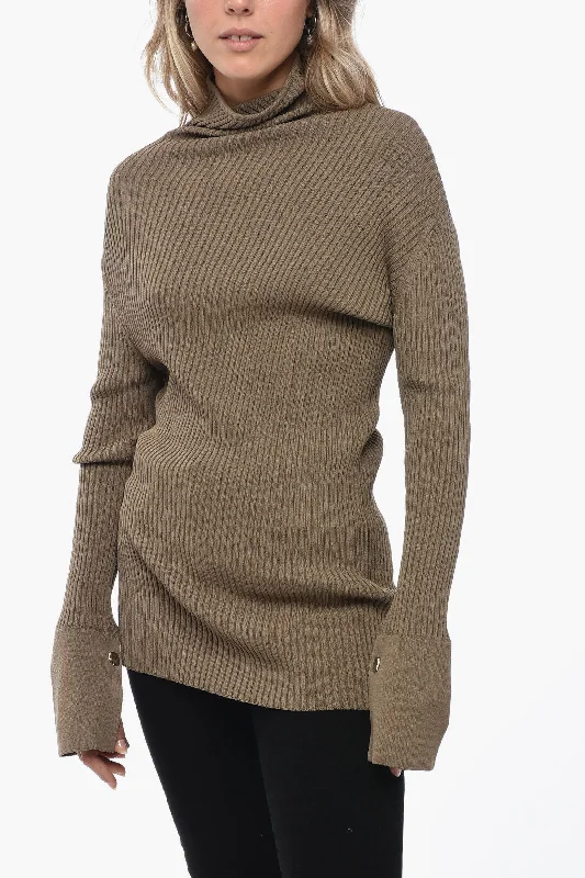 High End Designer Brands Discount Eudon Choi Assimetric Ribbed Sweater