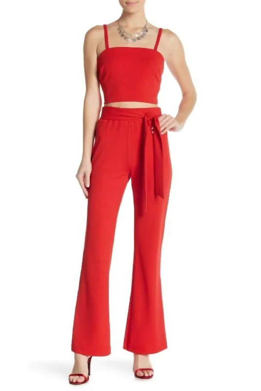 Fashion Forward Outfits Juniors High Rise Barbados Cherry Palazo Pants In Red