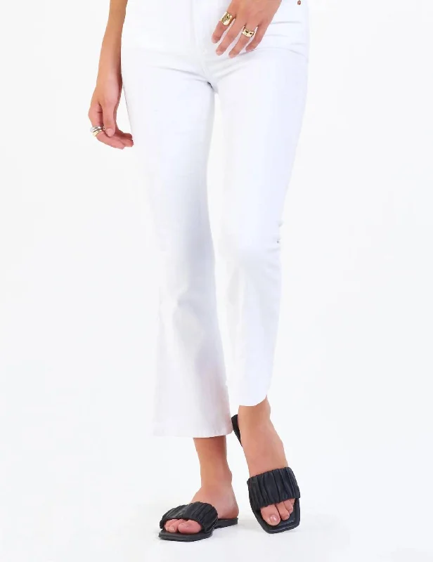 Stylish Spring Fashion Jeanne High Rise Cropped Flare Jeans In Optic White