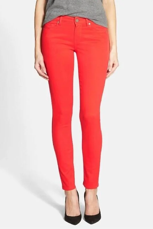 Fashion Deal Flirtatious Ankle Stretch Soft Ultra Skinny Jeans In Red