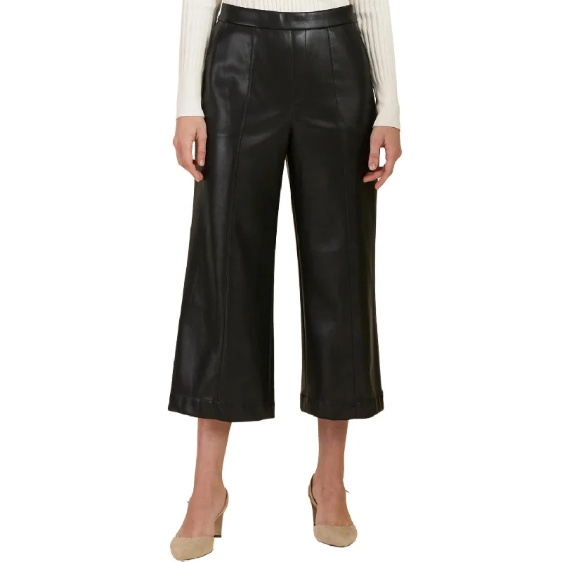 Redefining Women's Fashion Payton Pleather Crop Pants In Black