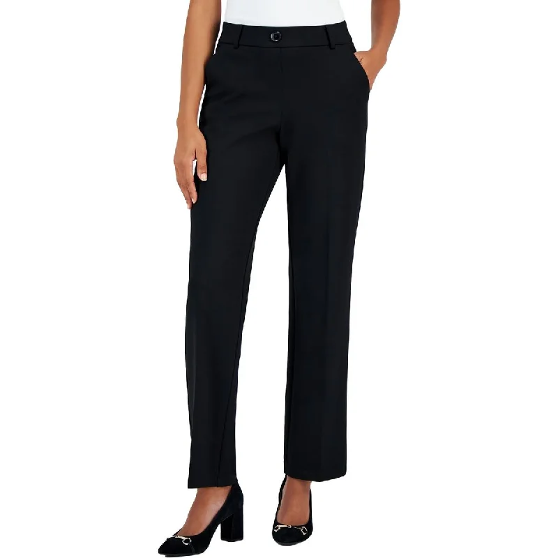 Elegant Fashion Womens Pocket Viscose Straight Leg Pants