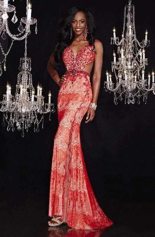 Chic Casual Style Panoply - 14754SC Romantically Laced Cutout Evening Gown