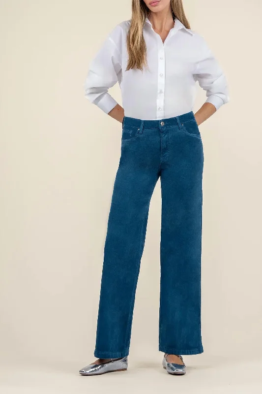 Unbeatable Prices High Rise Wide Leg Denim Jeans In Teal