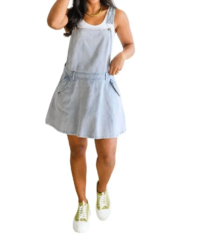 Imeless Style Gretchen Overall Skort Jumper In Denim