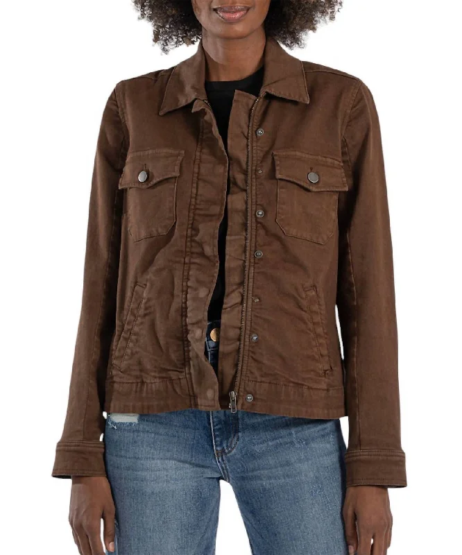 Now On Sale For Chic Urban Styles Amanda Boxy Jacket In Chocolate