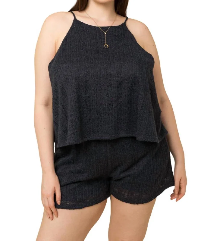 Laid-Back Elegance Ahoy Romper - Plus Size In Navy