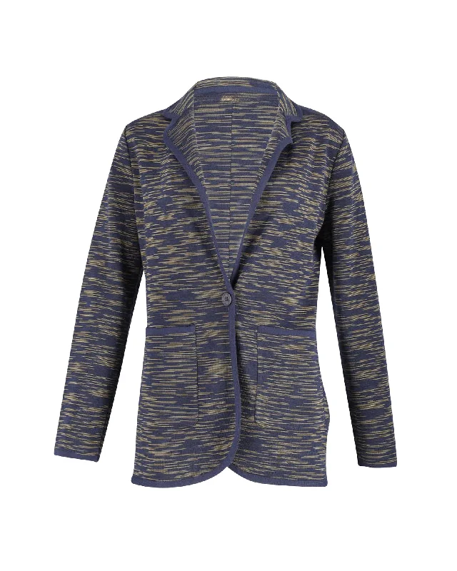 Seasonal Sale Missoni Knit Single-Breasted Jacket in Navy Wool