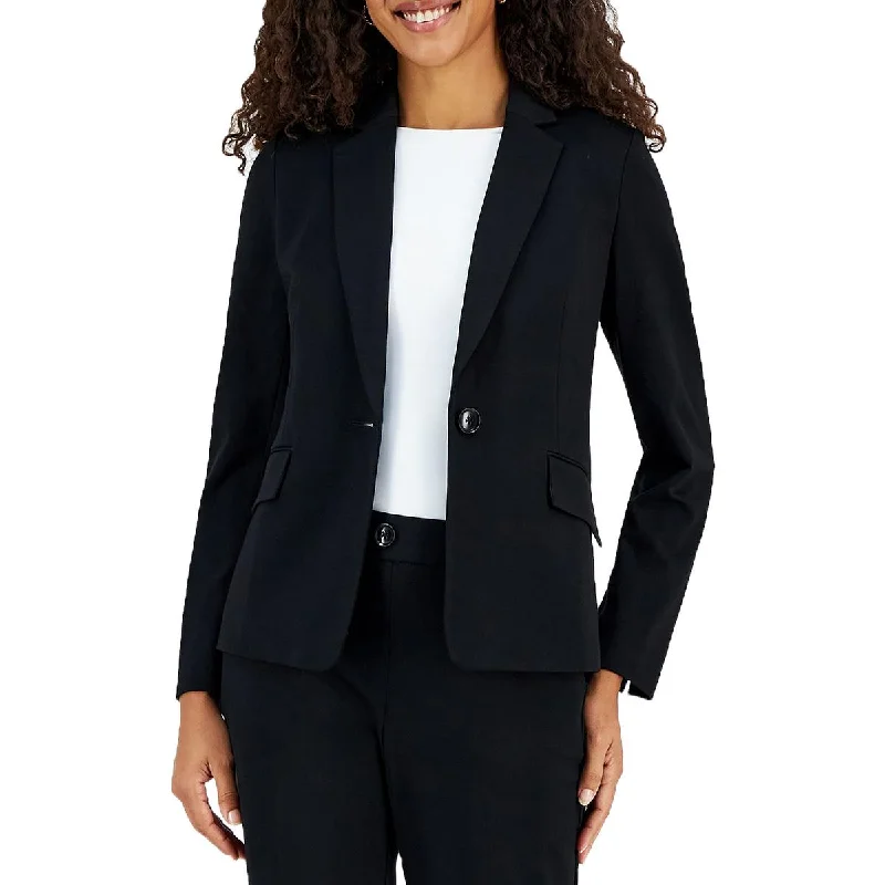 Versatile Wardrobe Essentials Womens Solid Viscose One-Button Blazer