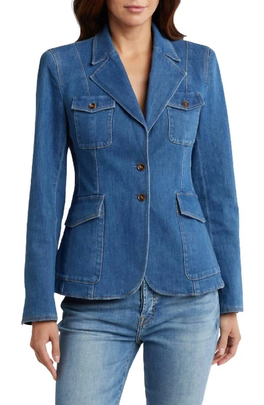 Style Streetwear Romona Denim Blazer In Castillo