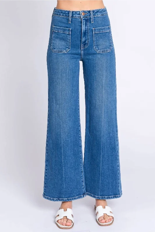 Trend Forward Threads For Her Sailor Front Pocket Jean In Medium Wash