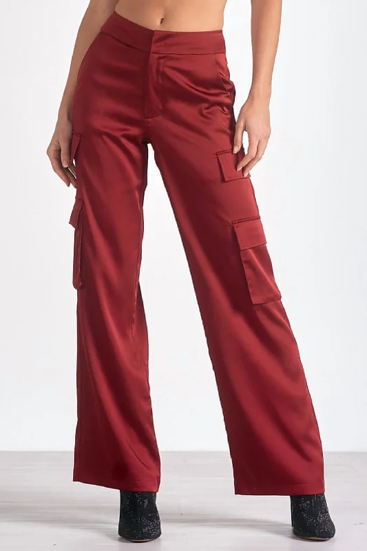 Attire Sale Amber Cargo Pants In Maroon