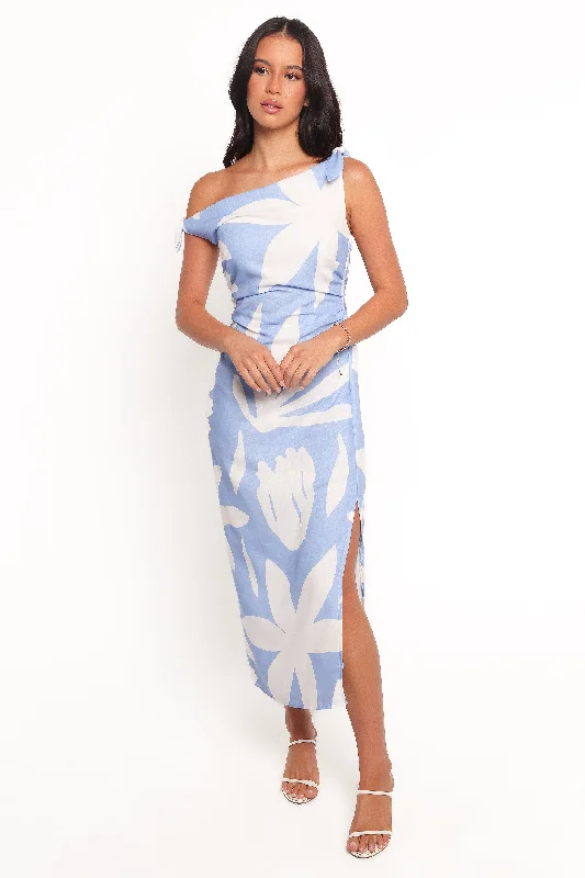 New Season Fashion Preview Delani Midi Dress - Blue Floral