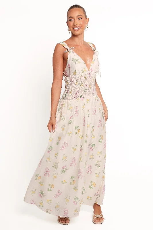 Chic And Edgy Reverie Maxi Dress - Purple Ditsy Floral