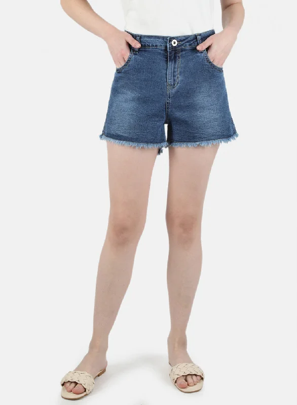 Seasonal Picks Women Blue Normal Wash Short